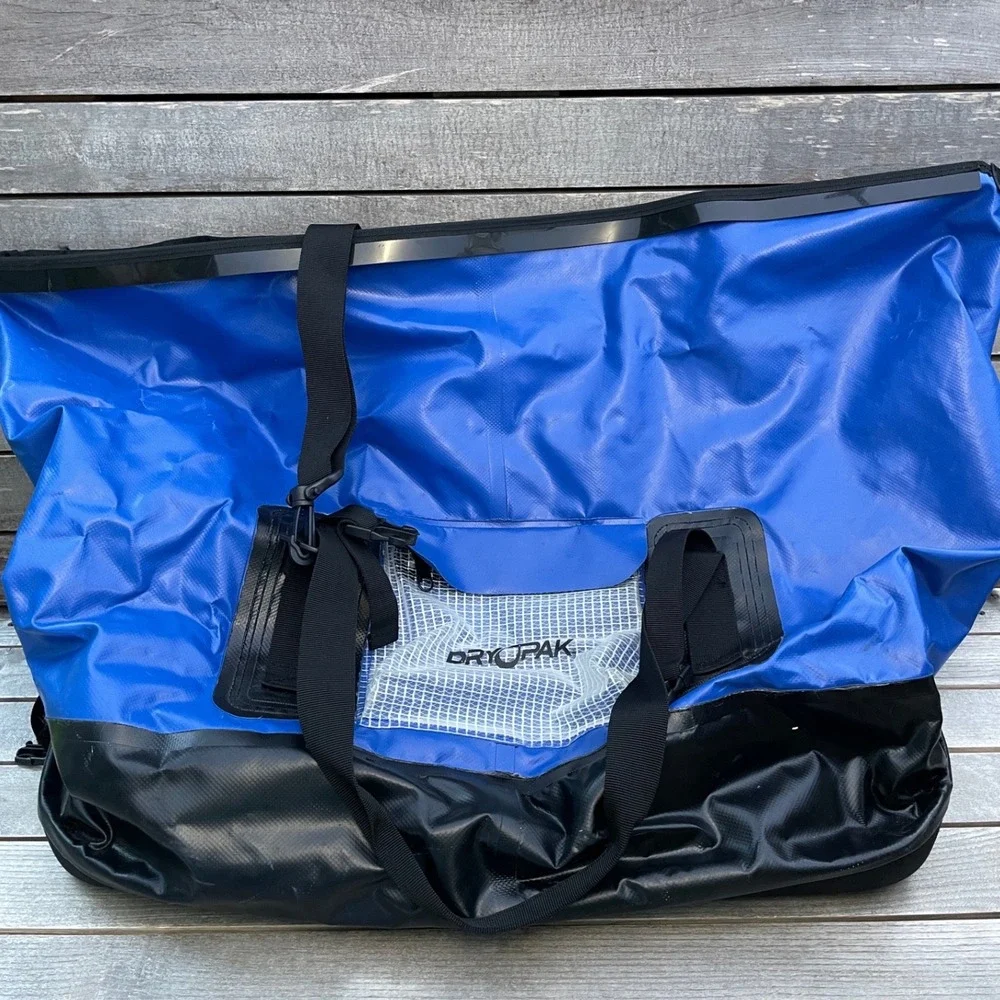 Dry Pak Waterproof Duffel Bag Blue Black Roll Top Large 22
